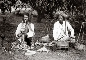 Charmers: Musicians, probably snake charmers, India, c.1890
