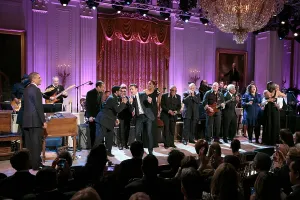 East Room: Musicians on stage during the finale of the In