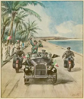 Inaugurates: MUSSOLINI IN LIBYA
