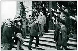 Saluted: Mussolini saluted 1924