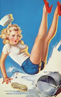 Slipping: Mutoscope Card, Hit the Deck, 1940s