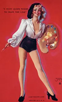 Mutoscope: Mutoscope Card, I Must Learn Where to Draw the Line, 1940s