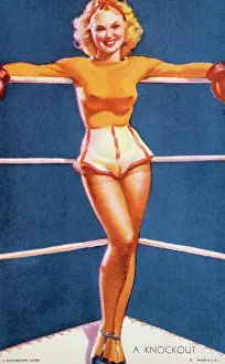 Mutoscope: Mutoscope Card, A Knockout, 1940s