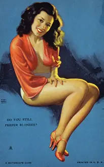 Mutoscope: Mutoscope Card, Do You Still Prefer Blondes? 1940s