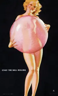 Pin Up: Mutoscope Card, Start the Ball Rolling, 1940s