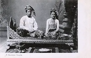 Divan: Myanmar - Couple posing on a divan