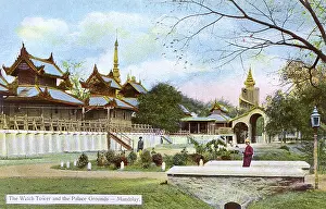 Mandalay: Myanmar - Mandalay - Watch Tower and Palace Grounds