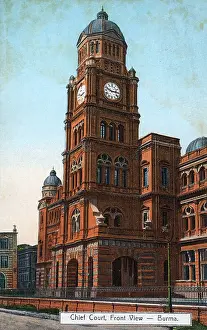 Clocktower: Myanmar - Yangon - Front View of the Chief Court Building