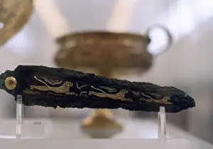Achaean: Mycenean dagger with lion decoration. circa