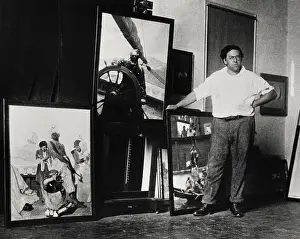 Storyteller: N. C. Wyeth in his studio, ca. 1930, by an unknown