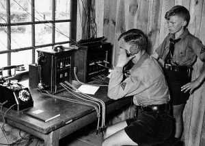Receiver: Nachrichten HJ members in a camp at Greibensee in Neumar