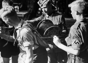 Nachrichten: Nachrichten HJ members during an exercise, 1939