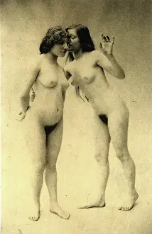 Erotic: Two naked Victorian women