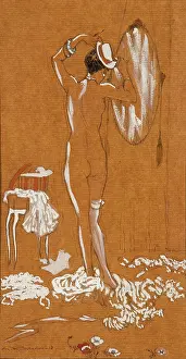 John Noott Galleries: Naked woman adjusts hat
