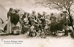 Captioned: Namibia - Khoikhoi at Dinner
