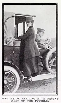 Langhorne: Nancy Astor arriving at a meet of the Pytchley hunt