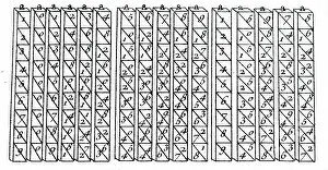 Sums: Napier's bones or rods, in a form of rearrangeable