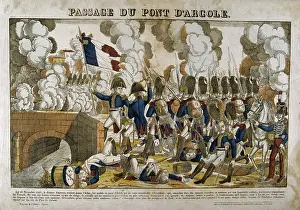 1796: Napoleon Bonaprte leading his troops across the
