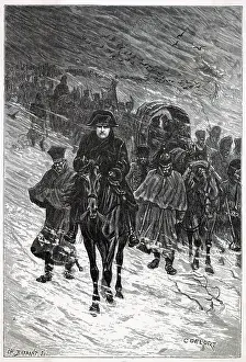 Discomfort: Napoleon on horseback, retreating from Moscow