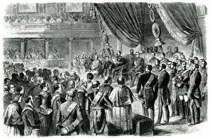 Legislation: Napoleon III speaking in the Louvre, Paris
