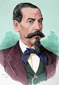 Bolivia: Narciso Campero (1815-1896). Engraving. Colored