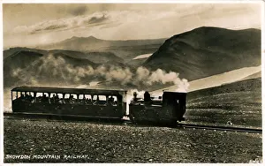 Snowdon: Narrow Gauge Mountain Railway Train, Snowdon, Llanberis, Wal