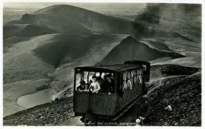 Snowdon: Narrow Gauge Mountain Railway Train, Snowdon (near Summit)