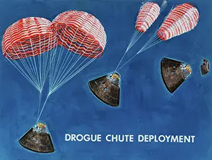 Chute: NASA, Apollo Spacecraft Drogue Chute Deployment, 1966