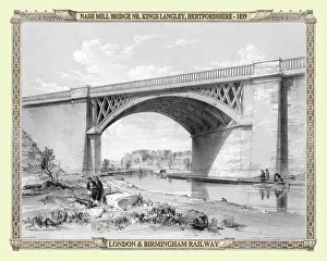 Langley: Nash Mill Bridge near Kings Langley, London Birmingham Railw