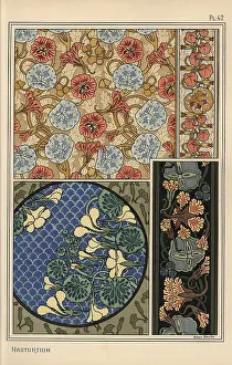 Grasset: Nasturtium in art nouveau patterns