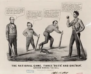Portrayed: The national game. Three outs and one run