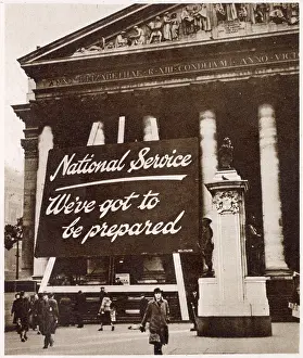 Imminent: Call to National Service outside Royal Exchange, London 1939