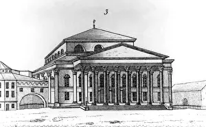 Lithography: National Theater in Munich, 1823