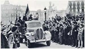 Nationalist Troops enter Barcelona, Spanish Civil War 1939