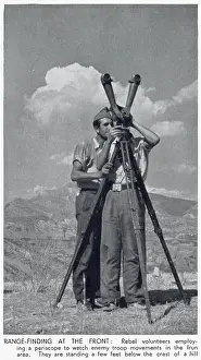 Rangefinder: Nationalist troops using a Rangefinder; Spanish Civil War