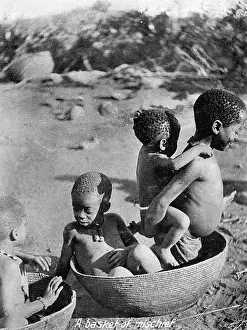 Matabele: Native African Matabele children playing
