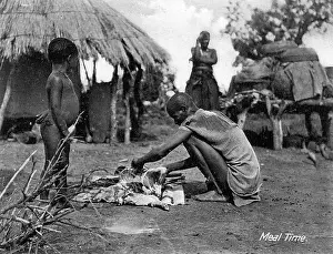 Mealtime: Native African Matabele family
