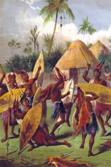 Kaffir: Native African War Dance, 1890