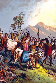 Kaffir: Native Africans Carry Wounded Home from War, 1890