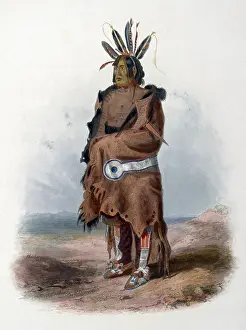 Bodmer: Native American Arikara Indian Warrior, 1830s