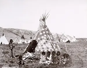 Blackfoot: Native American Blackfoot encampment, Canada