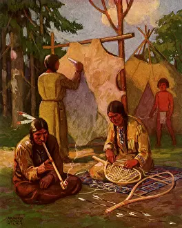 Tanning: Native American camp
