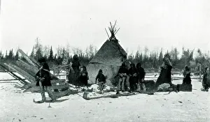 Cody: Native American camp in winter