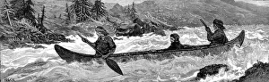 Paddlers: Native American Canoe, 1880