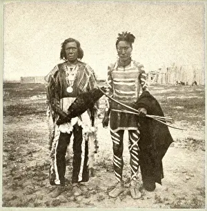 Stereograph: native american, chiefs, Mandan