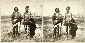 Stereograph: native american, chiefs, Mandan