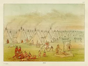Catlin: Native American Comanche village, by George Catlin