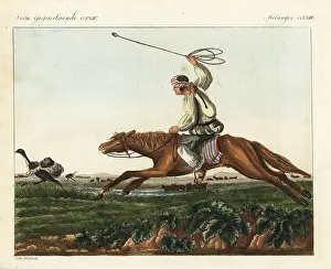 Goetz: Native American gaucho on horseback using