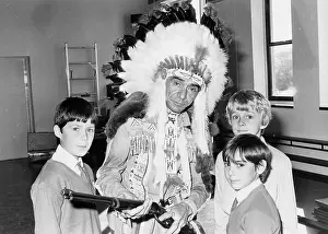 Hayle: Native American Indian chief at school, Hayle, Cornwall