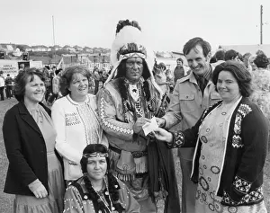 Barclays: Native American Indian chief at school, Hayle, Cornwall